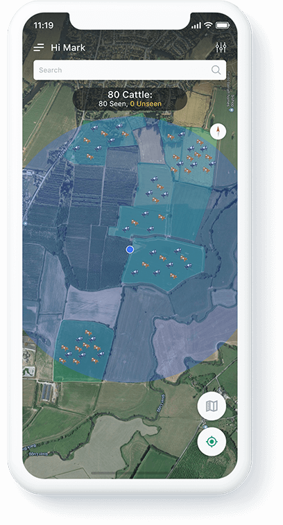 Cattle Tracking Map Screenshot