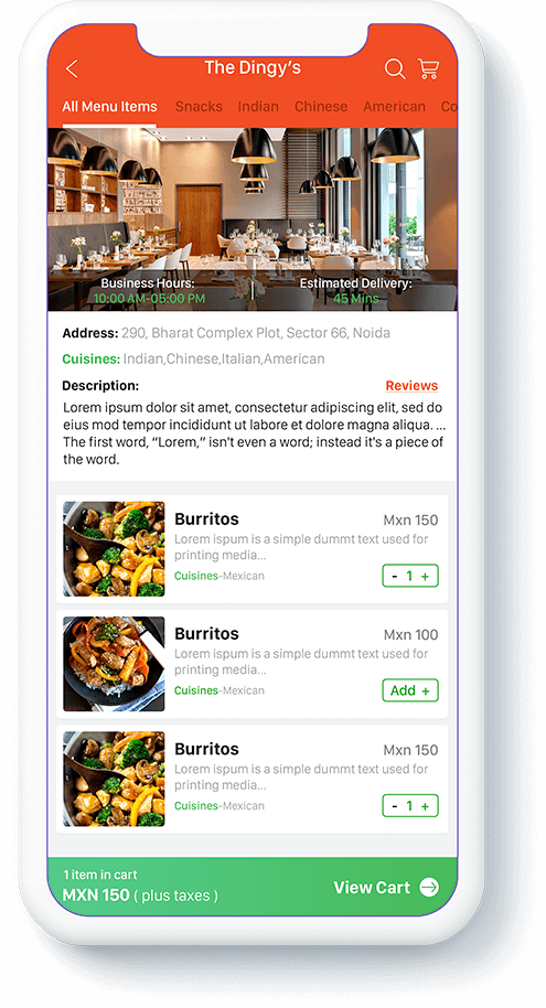 EAT CENTRAL All Menu Items screenshot